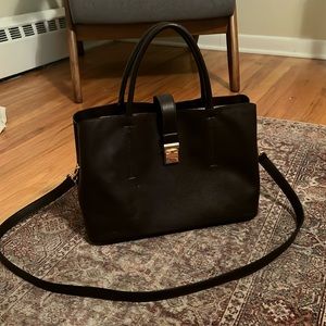 HM Burgundy Hand/Crossbody Bag with Gold Details